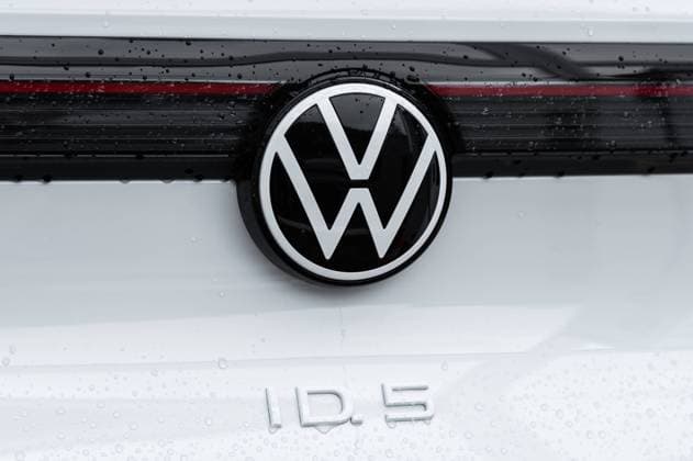 An ID 5 stands in front of a car dealership Villingen Schwenningen Baden Württemberg Germany