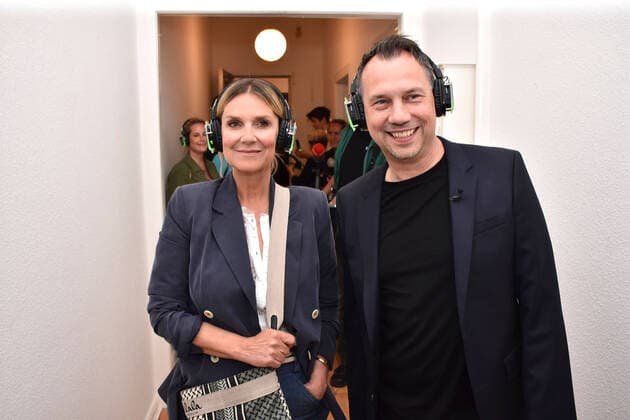 Kim Fisher and Sebastian Fitzek at the opening of the Survivors Home, a meeting place for people with cancer on 9 05 2022 in Berlin Opening of the Survivors Home meeting place for people with cancer in Berlin