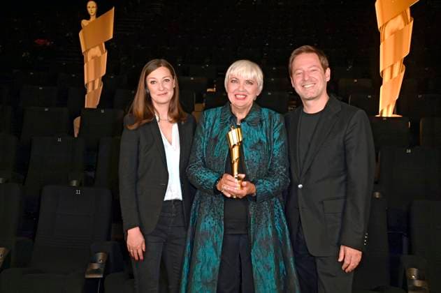 Alexandra Maria Lara, Claudia Roth and Florian Gallenberger at the announcement of the nominations for the German Film Award 2022 at the cinema in the KulturBrauerei Berlin, 12 05 2022 Foto:xF.xKernx xFuturexImage