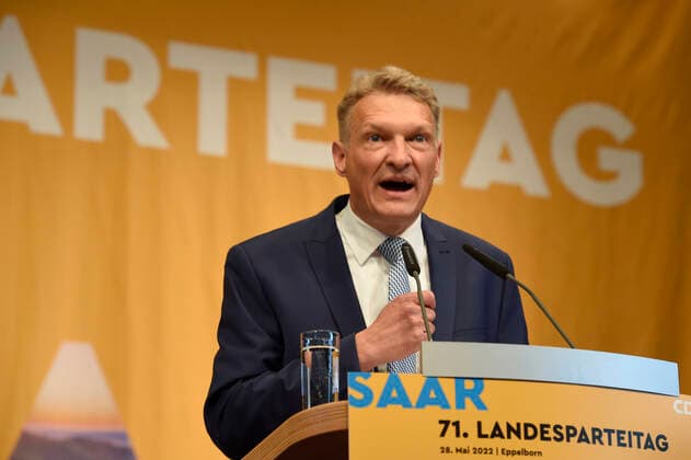 The state party conference of the CDU on Saturday 28 08 2022 in Eppelborn In the picture the newly elected head of the Saar CDU Stephan Toscani bub