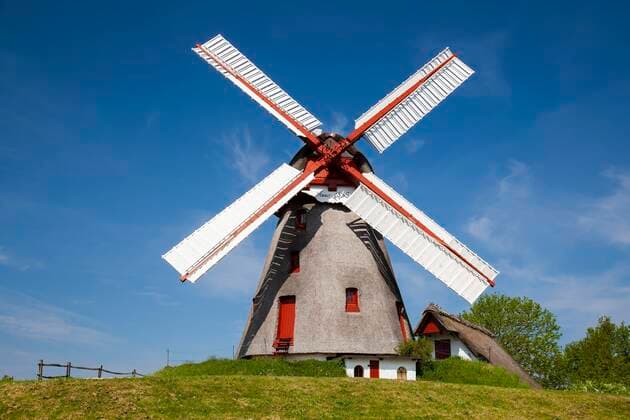Windmill Havnbjerg moelle, Island Sonderborg As, Flensburg fjord Southern Denmark Copyright: imageBROKER AndreasxRose ibxaro08316555.jpg