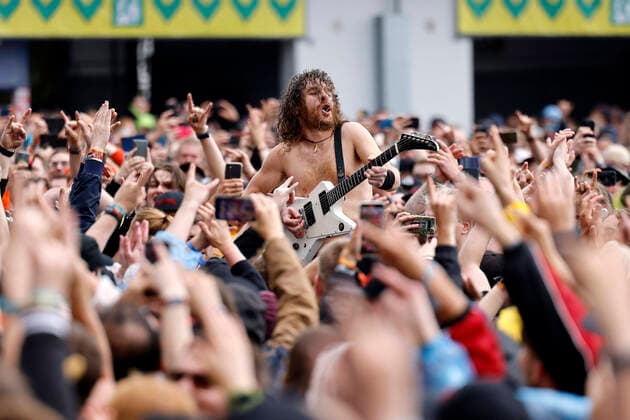 Singer Joel O Keeffe of the band Airbourne at Rock am Ring 2022 Nearly 90,000 visitors will cheer the performances of about 70 bands this year Rock am Ring is a music festival founded by Marek Lieberberg that traditionally takes place at the Nürburgring near the town of Adenau in the Eifel region It is considered the most Copyright: xChristophxHardtx