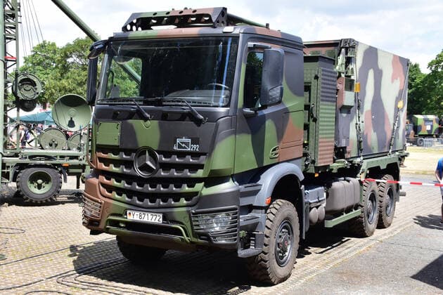 Day of the Bundeswehr 2022 Impressions Mercedes Benz Arocs of the Bundeswehr The Day of the Bundeswehr took place in 2022 in Warendorf, North Rhine-Westphalia Here, the Bundeswehr presented itself to the public with its branches and services The Day of the Bundeswehr has been held since 2015 in up to 16 locations spread across the Federal Republi