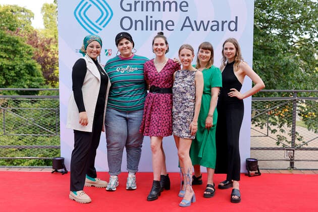 The winners of an award in the category Knowledge and Education, the team of Safespace officially consisting of Säli El Mohands, Saphira Siegmund, Ariane Böhm, Elena Münker, Malina Florentine Sternberg and Lea Wesse Copyright: xChristophxHardtx