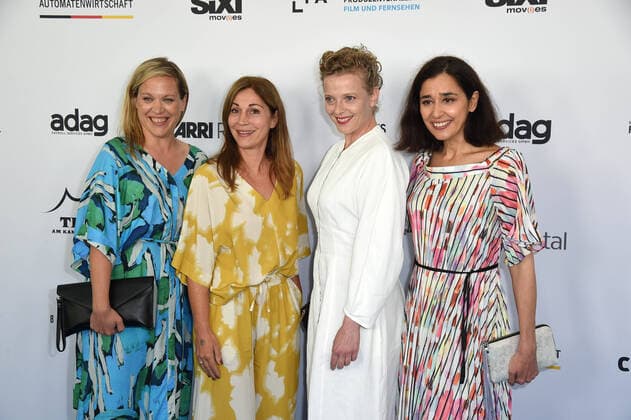 Anne Haug, Ulrike C Tscharre, Patrycia Ziolkowska, Dorka Gryllus arriving at the Produzentenfest of the Produzentenallianz at the Tipi am Kanzleramt in Berlin on 07 07 2022