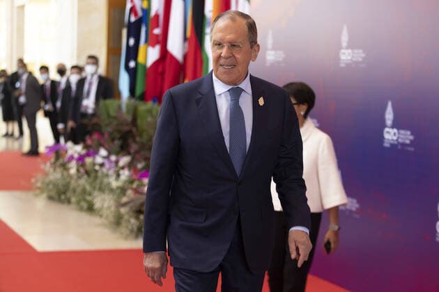 Sergey Lavrov, Foreign Minister of Russia, attends the G20 Foreign Ministers Meeting in Nusa Dua, Bali Indonesia, Nusa Dua Indonesia Copyright: xThomasxImo photothek.netx
