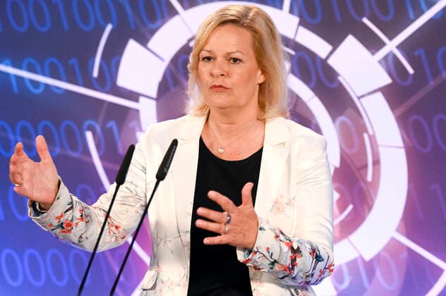 Nancy Faeser at the press conference to present the BMIs cybersecurity agenda at AI Campus Berlin, 12 07 2022. Foto:xF.xKernx xFuturexImage