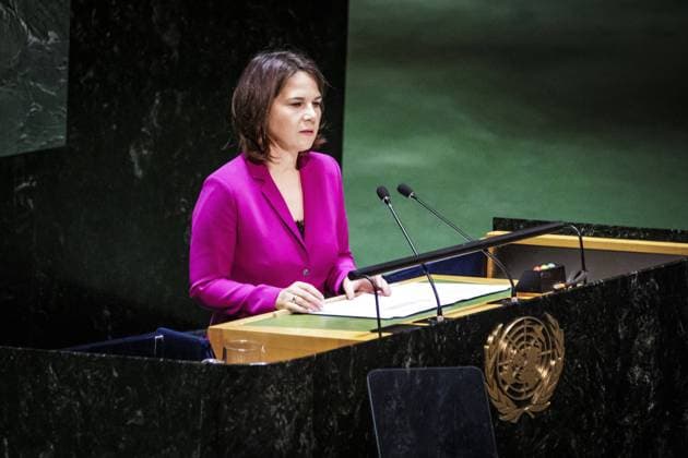 Annalena Baerbock, German Foreign Minister, recorded during her speech at the General Debate of the Review Conference of the Nuclear Non-Proliferation Treaty New York, 01 08 2022 New York United States Copyright: xJaninexSchmitz photothek.dex