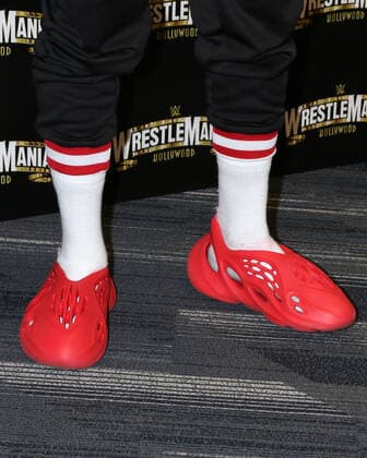 August 11, 2022, Los Angeles, CA, USA: LOS ANGELES - AUG 11: Montez Ford, Shoe Detail at the WrestleMania Launch Party at SoFi Stadium on August 11, 2022 in Los Angeles, CA Los Angeles USA - ZUMAnc22 20220811_zaa_nc22_063 Copyright: xKathyxHutchinsx