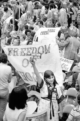 May 6, 2022, New York City, New York, USA: Demonstration protesting anti-abortion candidate Ellen McCormack, Democratic National Convention, New York City, New York, USA, Warren K. Leffler, U.S. News & World Report Magazine Photograph Collection, July 14, 1976 New York City USA - ZUMAg145 20220506_zap_g145_005 Copyright: xJTxVintagex
