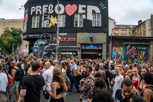 Train of Love 2022, Techno Parade from Prenzlauer Berg to Moritzplatz Berlin Kreuzberg Train of Love 2022, Techno Parade from Prenzlauer Berg to Moritzplatz Berlin, Germany