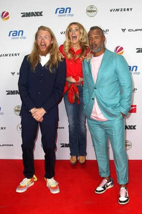 Christoph Dommisch, Andrea Kaiser and Patrick Esume at the 30 Jahre ran Sat 1 Seven One Entertainment Event on 2 09 2022 in Hamburg 30 Jahre ran Sat 1 Jubilaeum in Hamburg