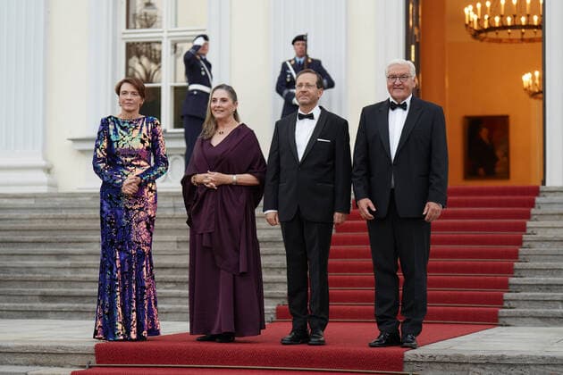 Isaac Herzog, Michal Herzog, Elke Büdenbender, Frank Walter Steinmeier Berlin, Bellevue Palace, State Visit, State Banquet, Israel, President, Isaac Herzog, Michal Herzog, Elke Büdenbender, Frank Walter Steinmeier Berlin Berlin GER