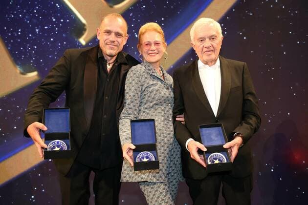 06 09 2022, Palais Ferstel, AUSTRIAN HALL OF FAME 2022, A superlative event in the picture Gery Keszler, Dorli Muhr, Helmut Zwickl with d Award, AUSTRIAN HALL OF FAME 2022