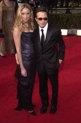 Tracy Pollan and Michael J. Fox at the 6th Annual Screen Actors Guild Awards, Shrine Auditorium, 03-12-00 , 10545644.jpg, blonde, longhair, brunette, glasses, sunglasses, necklace, entertainment, star, popular, event,