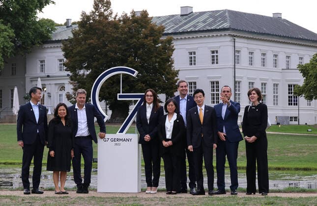 G 7 Presidency Robert Habeck 14 09 2022, Germany, Neuhardenberg, Neuhardenberg Castle, Meeting of G 7 Trade and Economic Ministers led by RobertHabeck and USA representative Katherine T