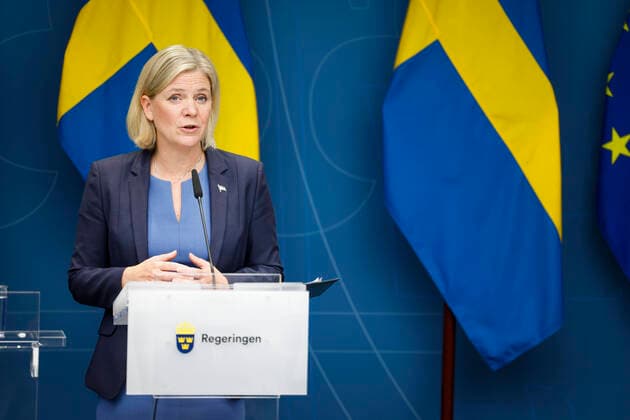 STOCKHOLM 20220914 Prime Minister Magdalena Andersson S holds a press conference on the election results on Wednesday evening Stockholm Sweden x10070x  Copyright: xJessicaxGow TTx STATSMINISTERN PRESSTRÄFF