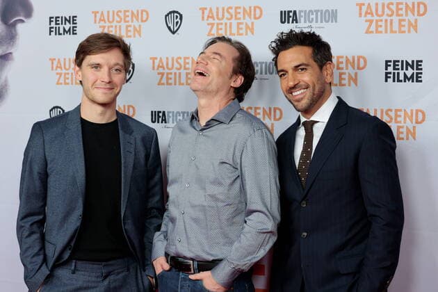 Jonas Nay, Michael Bully Herbig, Elyas M Barek , Germany, Berlin, Premiere of TAUSEND ZEILEN in Berlin