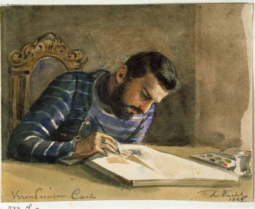 Crown Prince Karl, later King Karl XV. Watercolor by Fritz von Dardel, 1849. The Nordic Museum s objects invoice 67453. Nordic Copyright: xpiemagsx strnordpie02102022-3597 !ACHTUNG AUFNAHMEDATUM GESCHÄTZT!