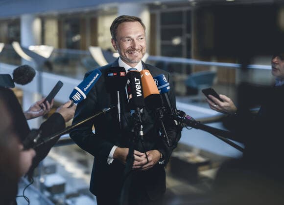 German Finance Minister Christian Lindner FDP at a press briefing on the sidelines of the IMF Fall Meetings Washington, 12 10 2022 Washington United States of America Copyright: xXanderxHeinl photothek.dex