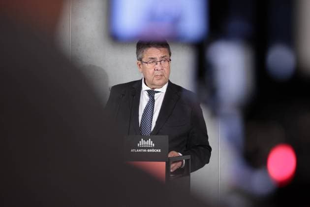 Sigmar Gabriel, Chairman of Atlantik Brücke, Germany, Berlin, 70th anniversary of Atlantik Brücke in the Great Orangery at Charlottenburg Palace