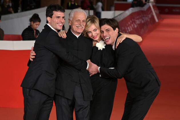 Mc Rome 18 10 2022 Rome Film Festival photo Mario Cartelli Image in photo Michele Placido Violante Placido Brenno Placido Michelangelo Placido