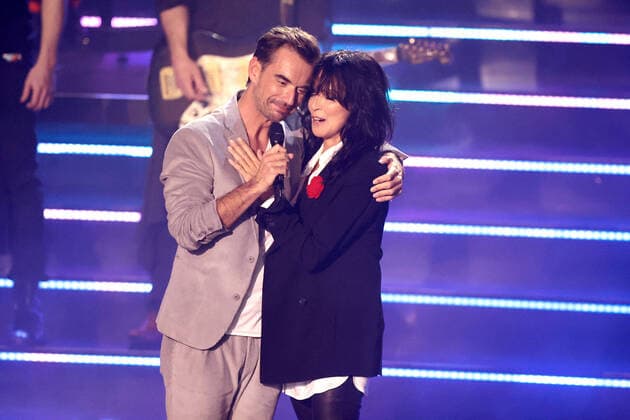 ARD DAS GROSSE SCHLAGERJUBILÄUM TV presenter Florian Silbereisen and singer Nena during the recording of the ARD TV show DAS GROSSE SCHLAGERJUBILÄUM on 21 10 2022 in Leipzig 20221021SBK0106