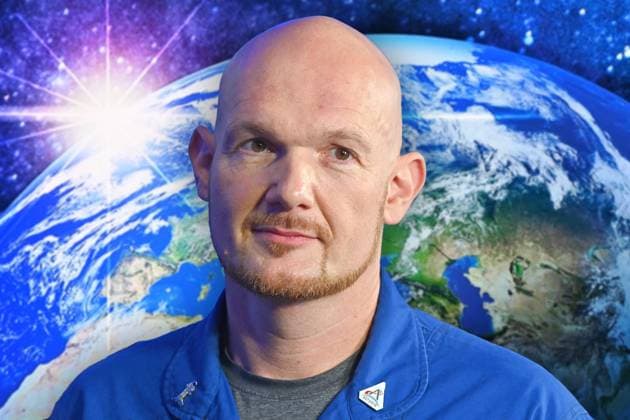 PHOTOMONTAGE Astronaut Alexander GERST, single image,cropped single image,portrait,portrait Bavarian Space Summit at DLR Oberpfaffenhofen on 26 10 2022