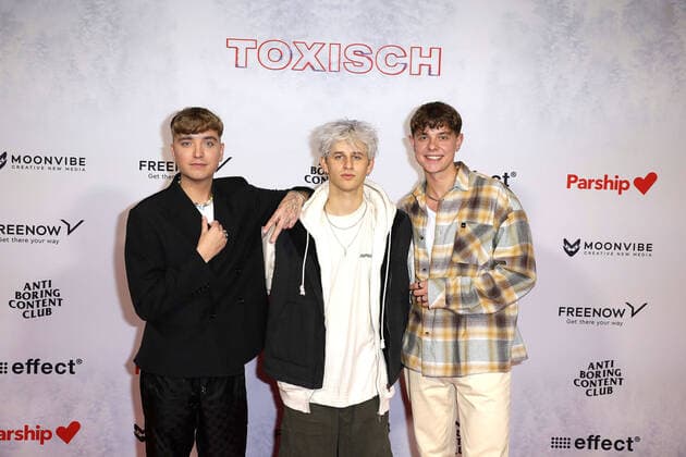 Jonas Wuttke, Theo Carow and Jonas Ems at the Toxic Series Premiere on 4 11 2022 in Berlin Toxic Series Premiere in Berlin