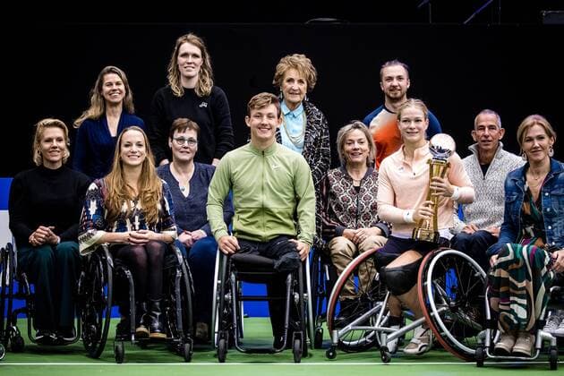 2022 11 06 14 31 52 OSS Princess Margriet and former Paralympic athletes during the final day of the 2022 ITF Wheelchair Tennis Masters, the wheelchair tennis world championship in sports center De Rusheuvel ANP ROYAL IMAGES ROB ENGELAAR netherlands out belgium out  Copyright: xx x457328467x originalFilename: 457328467.jpg