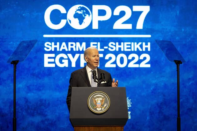 US President Joe Biden speaks at the 27 United Nations Conference on Climate Change, COP 27 Sharm el Sheikh Egypt Copyright: xThomasxImo photothek.netx
