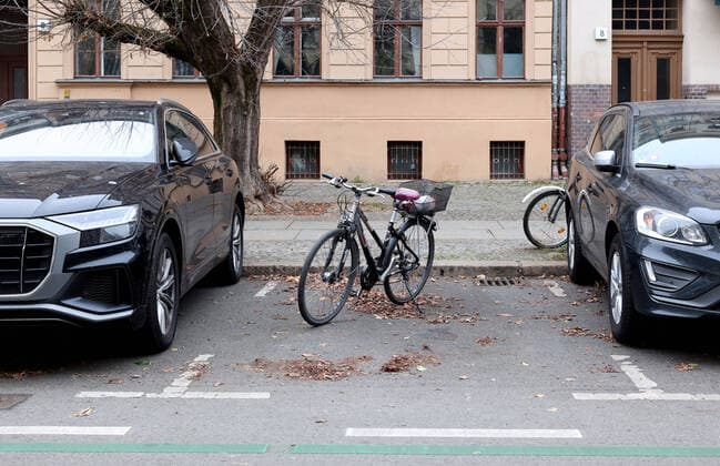01 12 2022, Berlin Germany From January 2023, bicycles may also be parked in parking spaces for cars