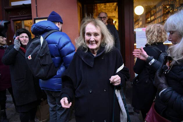 French author Annie Ernaux, winner of the Nobel Prize for Literature, leaving Soderbokhandeln in Stockholm Sweden, December 7, 2022, after her book signing Stockholm SWEDEN x12130x,  Copyright: xTimxAro TTx NOBEL 2022 ANNIE ERNAUX