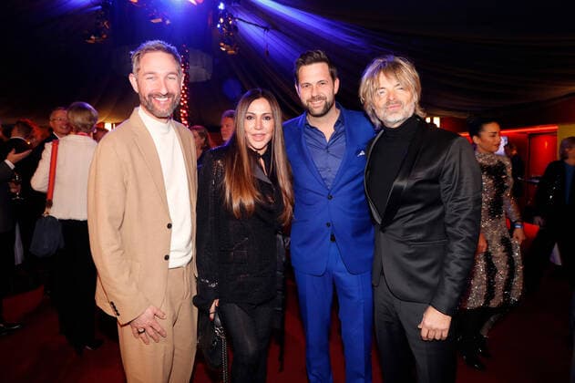 60 Years of Welthungerhilfe Daniel Boschmann, Simone Thomalla, Matthias Killing and Nicolino Hermano at the reception celebrating 60 Years of Welthungerhilfe at the Tipi am Kanzleramt in Berlin Copyright: xEventpressxGolejewskix