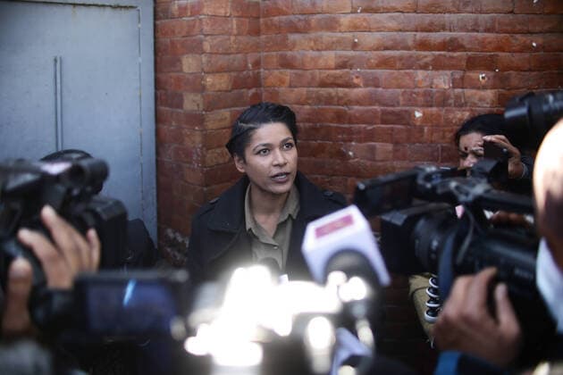 Bilder des Jahres 2022, News 12 Dezember News Themen der Woche KW51 December 23, 2022, Nepal: Nihita Biswas, who was married to French serial killer Charles Sobhraj gives an interview to Nepalese media outside the immigration office in Dillibazar, Kathmandu on Friday. .Charles, who is popularly known as ‘Bikini Killerâ€⠢ gets released from the central jail in Kathmandu, Nepal on Friday..78 year old, Sobhraj, who was serving a 19-year jail term on charge of murders in the central jail, had earlier filed an application claiming that he was put in prison more than the period recommended for him on murder charge. The division bench of justices Sapana Pradhan Malla and Til Prasad Shrestha passed the verdict and ordered government of Nepal to release Sobhraj from jail on Wednesday. Nepal - ZUMAm204 20221223_zip_m204_008 Copyright: xAmitxMachamasix
