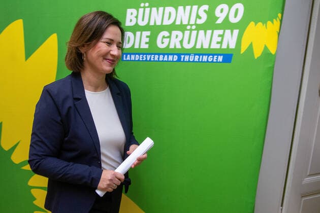Erfurt , 231222 , Resignation Environment Minister Anja Siegesmund The Greens , Press conference state office