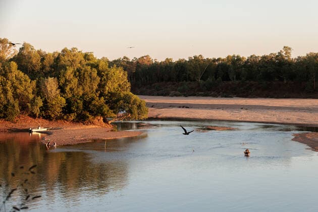 BUNUBA RANGERS, People are seen fishing in the Danggu Geikie Gorge National Park on the Fitzroy River near Fitzroy Crossing in the Kimberley region of Western Australia on Saturday, October 15, 2022. Bunuba Aboriginal people are the traditional owners and are joint park managers. The Bunuba Rangers, based in Fitzroy Crossing, are an independent group established by the Bunuba Dawangarri Aboriginal Corporation (BDAC) to help manage significant central west Kimberley conservation reserves established on Bunuba country.( NO ARCHIVING, EDITORIAL USE ONLY, NO USE IN BOOKS WITHOUT CONSENT WA AUSTRALIA  Copyright: xRICHARDxWAINWRIGHTx 20221108001745505422