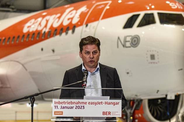 <p>Eröffnung des neuen Easyjet-Wartungshangars im Westen des BER mit Thomas Haagensen, Group Markets and Marketing Director bei easyJet, fotografiert am 11. Januar 2023 in Schönefeld bei Berlin. Deutschland Berlin Berlin Copyright: MaurizioxGambarini