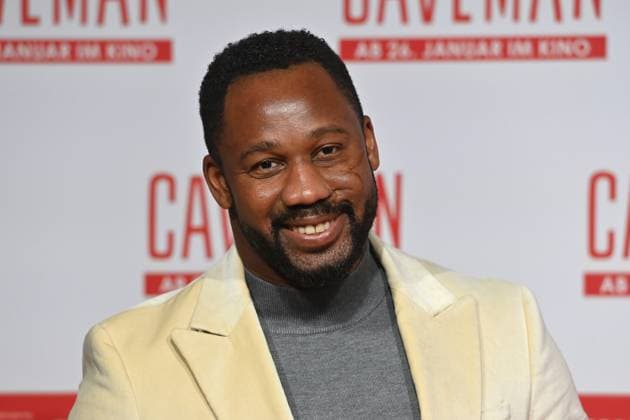 Castro Dokyi Affum Actor , single image,cropped single image,portrait,portrait red carpet,red carpert german premiere CAVEMAN on 23 01 2023 at ARRI Lounge in munich