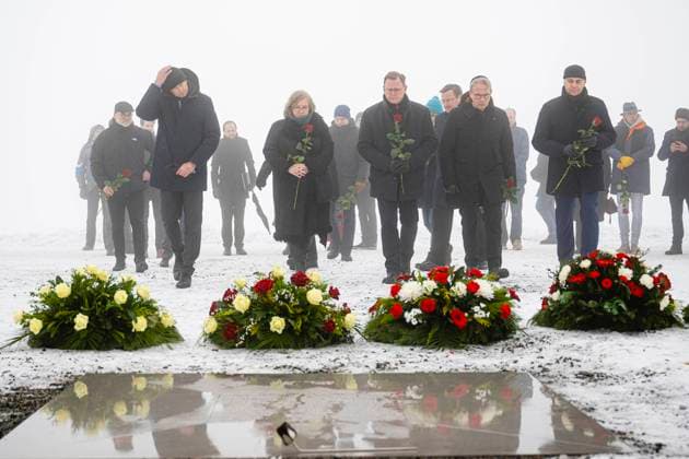 27 JANUARY 2023 REMEMBRANCE OF THE VICTIMS OF NATIONAL SOCIALISM AT THE BUCHENWALD MEMORIAL STATION 27 01 2023 Buchenwald Remembrance of the victims of National Socialism on 27 January 2023 at the Buchenwald Memorial Dorothea Marx SPD , Prime Minister Bodo Ramelow DIE LINKE , the Thuringian Minister of the Interior and Local Gov