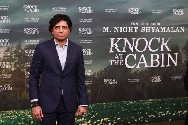 M Night Shyamalan, the American director at the Knock at the Cabin movie premiere in Munich on 27 01 2023 Knock at the Cabin movie premiere in Munich
