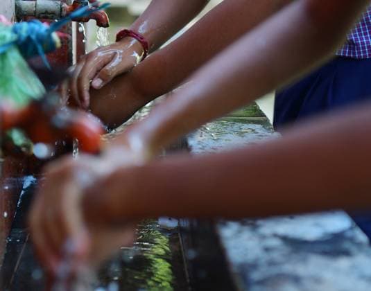 RECORD DATE NOT STATED Students of Vivekananda High School are washing their hands before taking their meals on Global Hand washing Day on 15th October at Agartala. Global Hand Washing Day is an international hand washing promotion campaign to motivate and mobilise people around the world to improve hand washing habits. Tripura, India. AbhisekxSahax xMajorityxWorld 10 15 2022 925_11_MWC051947