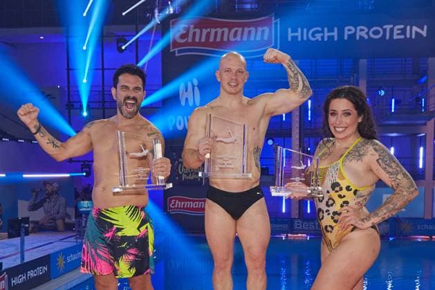 Marc Terenzi, Fabian Hanbuechen and Jolina Mennen live show RTL high diving in the Europasportpark Berlin SSE on 10 02 2023 live show RTL high diving