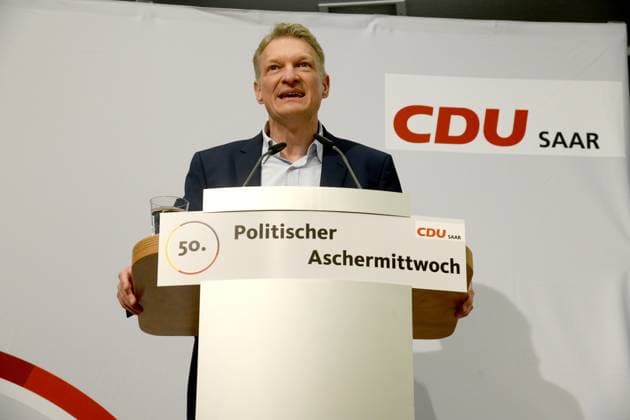 The political Ash Wednesday 22 02 2023 of the CDU takes place in Elm Stephan Toscani, Chairman of the CDU parliamentary group in the Saarland state parliament gives the keynote speech bub
