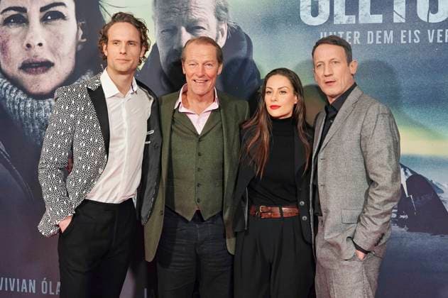 Jack Fox, Iain Glen, Vivian Olafsdottir and Wotan Wilke Möhring at the pemiere of the feature film Gletschergrab at Filmpalast Cologne, 03 03 2023 Foto:xC.xAdolphxx xFuturexImage