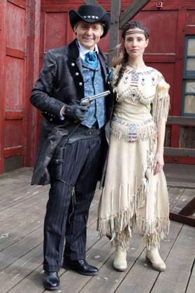 Wolfgang Bahro and Nadine Menz at the presentation of the guest stars of Winnetou I Blood Brothers of the Karl May Festival 2023 at the Indian Village Museum Bad Segeberg, 04 03 2023 Foto:xgbrcix xFuturexImage