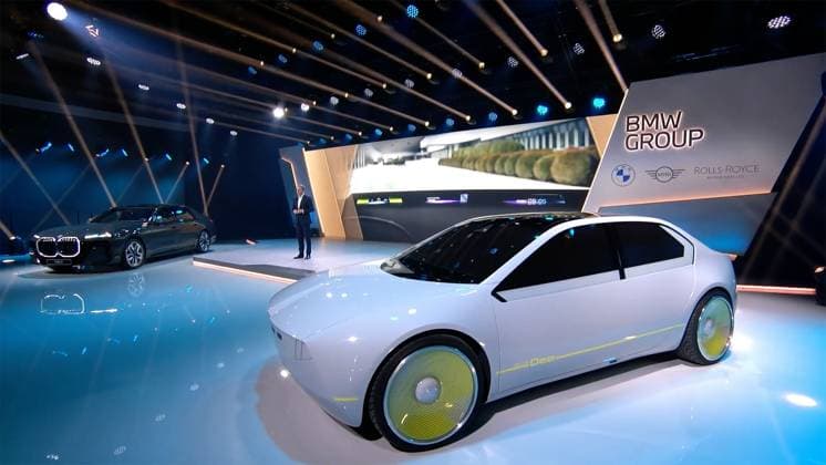 Germany, Munich, 15 03 2023 balance sheet press conference of BMW Group photo the future car DEE digital screen shot balance sheet press conference of BMW Group