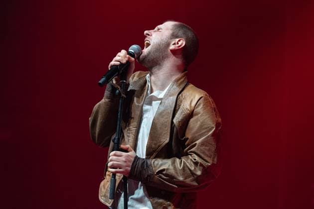 Singer Michael Marco FITZTHUM Live performance of the Austrian rock band Wanda with their live hall tour 2023 at the Palladium in Cologne 20 03 2023 Cologne Mülheim NRW Germany