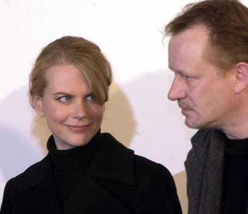 SCANPIX SWEDEN, 20020130 Nicole Kidman and Stellan Skarsgaard at the press conference for Lars von Triers new film DOGVILLE in Trollhaattan, Sweden, January 30, 2002 Trollhaattan Sweden x60070x  Copyright: xJoachimxNywall TTx 60070