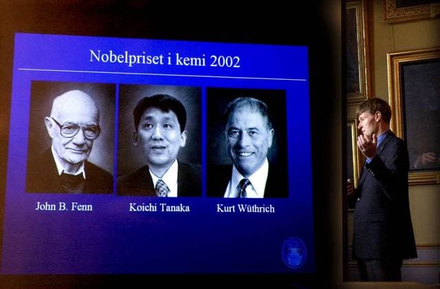 STOCKHOLM 20021009 Nobel Prize in Chemistry award  Copyright: xAndersxWiklund TTx NOBEL 2002 KEMI